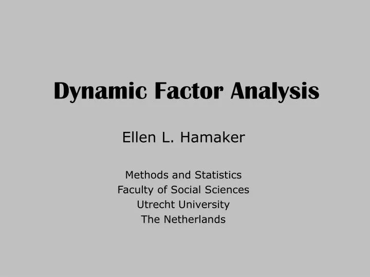 dynamic factor analysis