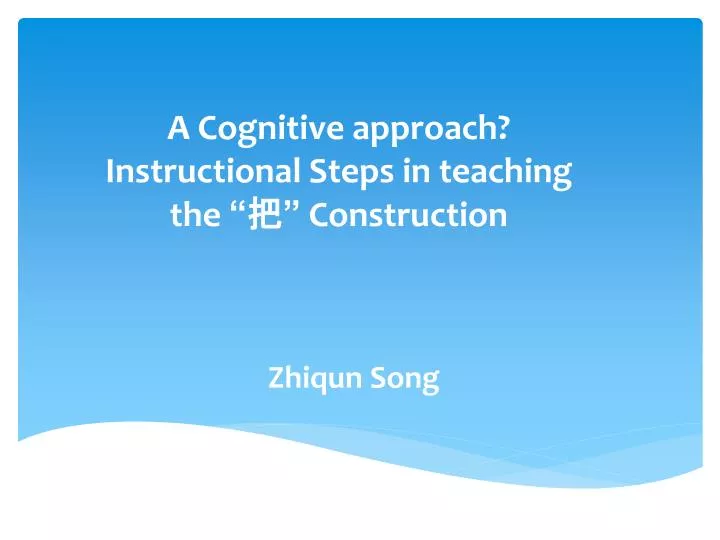 a cognitive approach instructional steps in teaching the construction