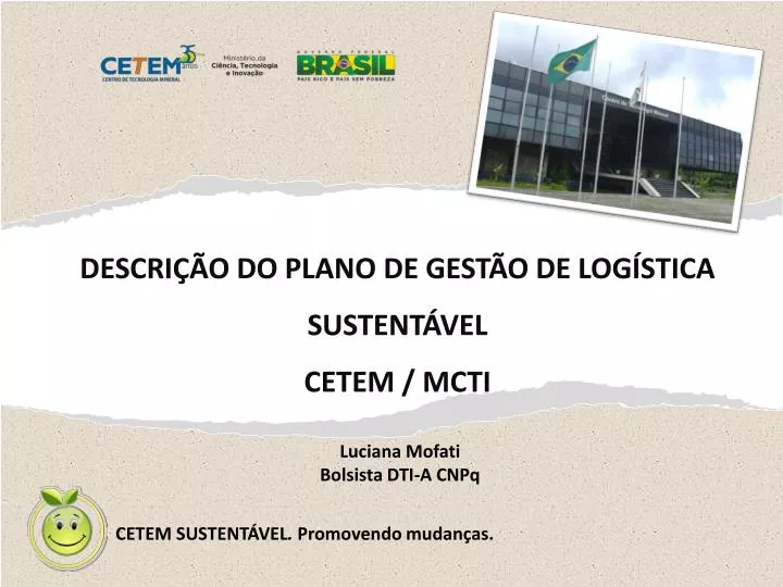 descri o do plano de gest o de log stica sustent vel cetem mcti