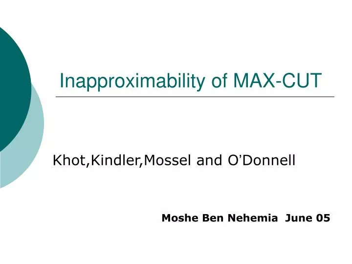 inapproximability of max cut