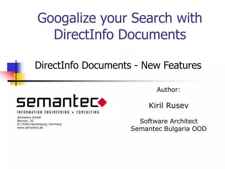 googalize your search with directinfo documents