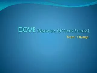 DOVE (Discovery Of Venus Express)