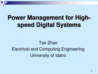 Power Management for High-speed Digital Systems