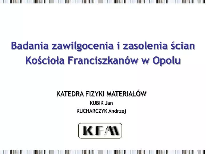 badania zawilgocenia i zasolenia cian ko cio a franciszkan w w opolu