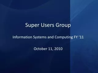 Super Users Group