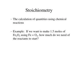 Stoichiometry