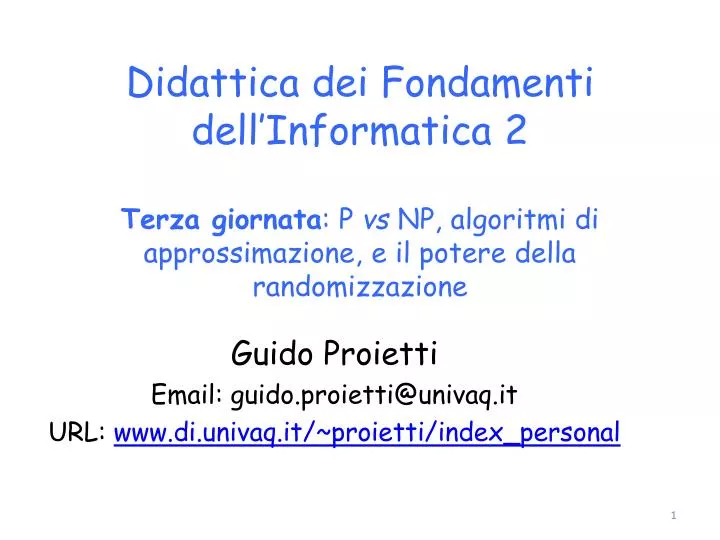 guido proietti email guido proietti@univaq it url www di univaq it proietti index personal