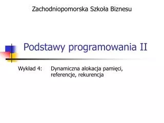 podstawy programowania ii