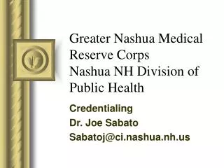 Greater Nashua Medical Reserve Corps Nashua NH Division of Public Health
