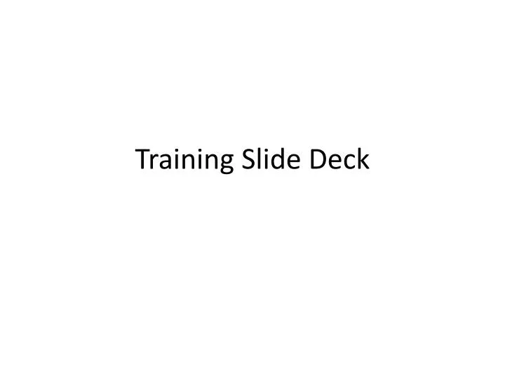 training slide deck