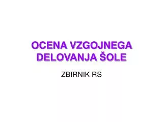 ocena vzgojnega delovanja ole
