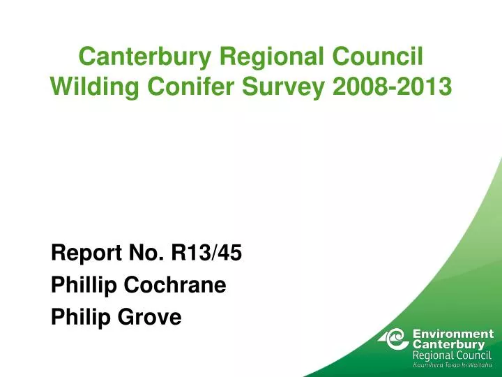 canterbury regional council wilding conifer survey 2008 2013