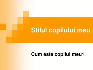 stilul copilului meu