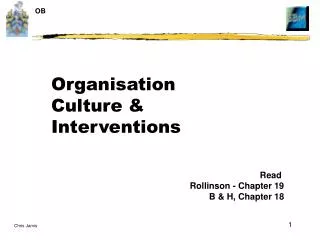 Organisation Culture &amp; Interventions