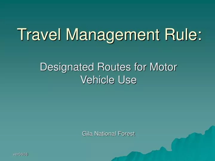 travel management rule
