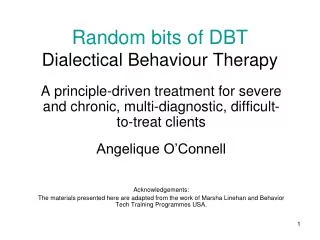 Random bits of DBT Dialectical Behaviour Therapy