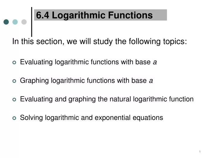 6 4 logarithmic functions