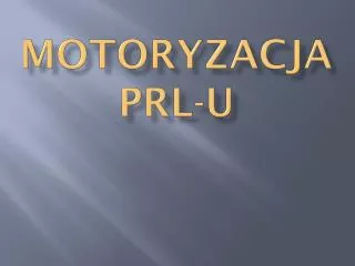motoryzacja prl u