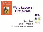Word Ladders First Grade - slide 1