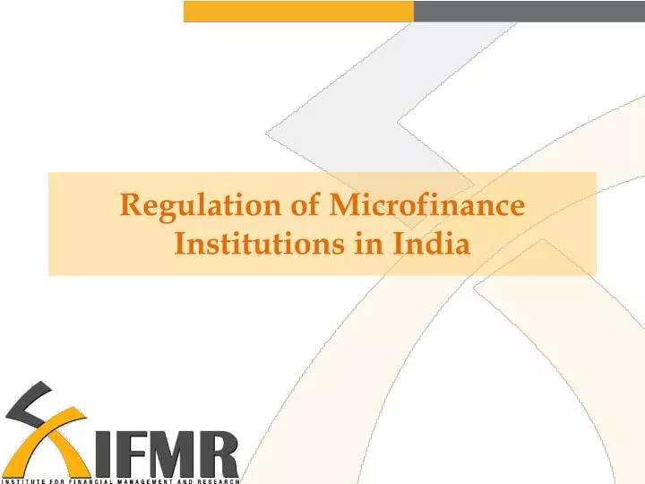 regulation of microfinance institutions in india