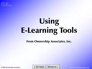 Using E-Learning Tools