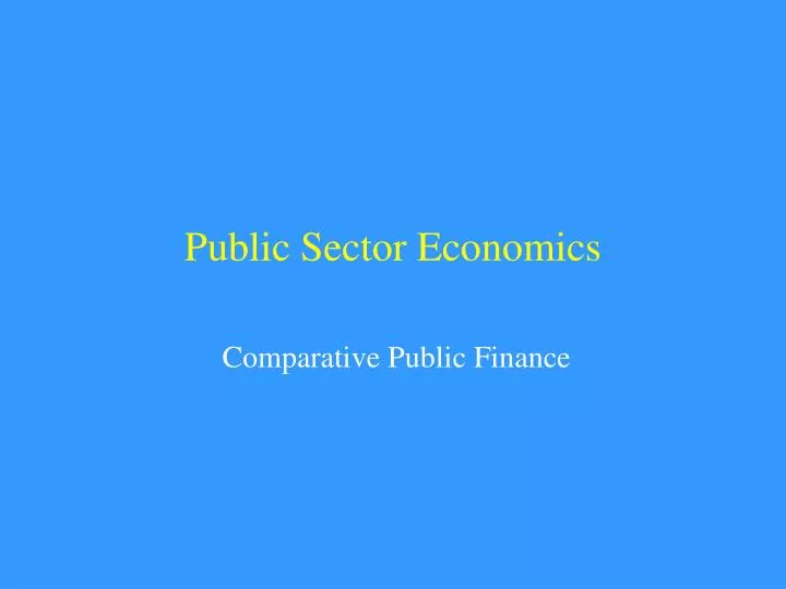 public sector economics