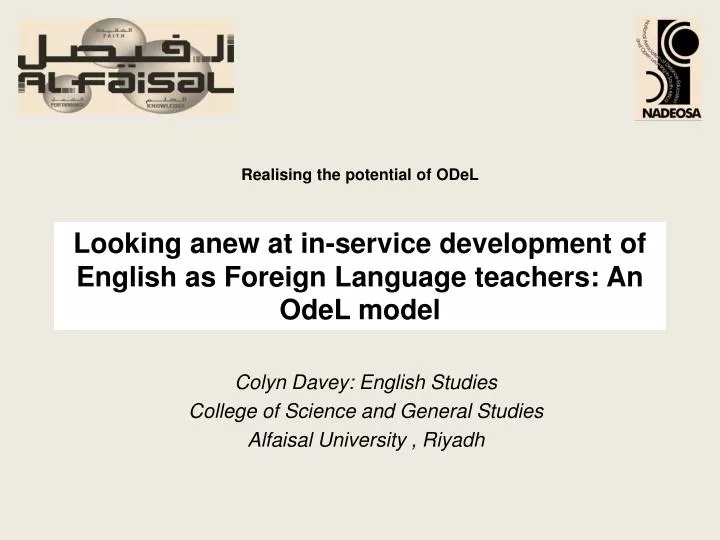 looking anew at in service development of english as foreign language teachers an odel model