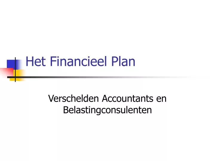 het financieel plan