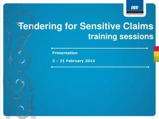 Tendering for Sensitive Claims training sessions