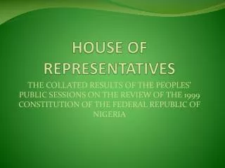 house of representatives