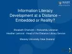 Enhancing Information Literacy Development for Distance Learners at Massey University - slide 1