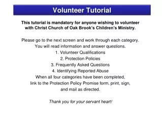Volunteer Tutorial