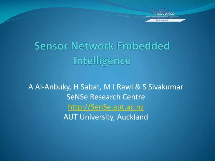 sensor network embedded intelligence