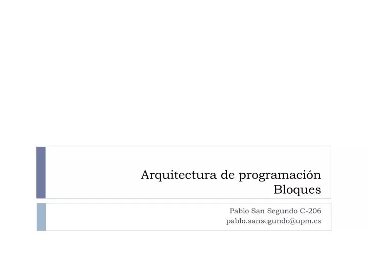 arquitectura de programaci n bloques