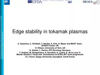 Edge stability in tokamak plasmas
