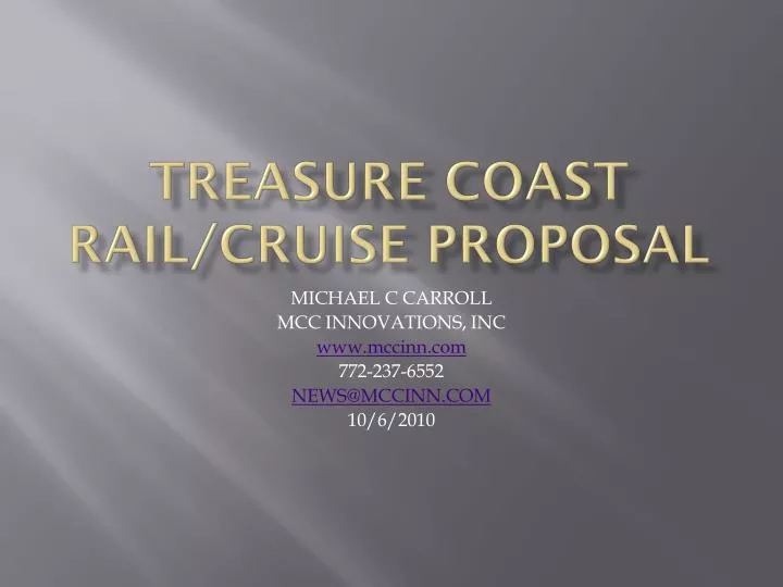treasure coast rail cruise proposal