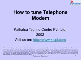 How to tune Telephone Modem