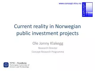 Current reality in Norwegian public investment projects