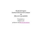 Studieretningene Samfunnsøkonomisk analyse og Økonomi og statistikk - slide 1
