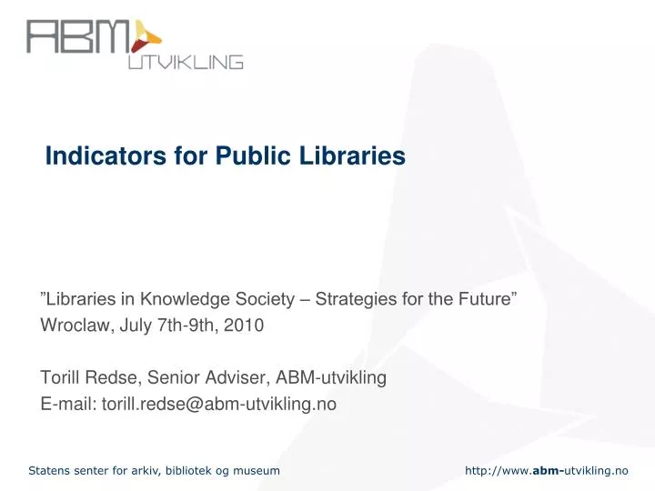 indicators for public libraries