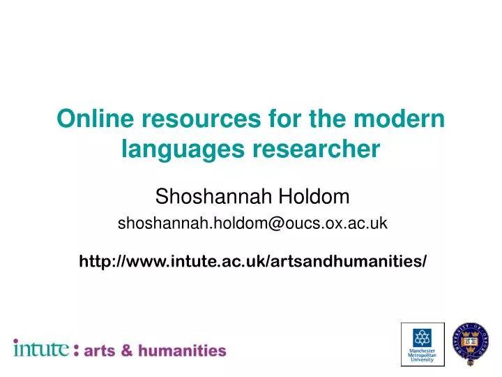 online resources for the modern languages researcher