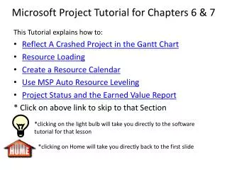 Microsoft Project Tutorial for Chapters 6 &amp; 7
