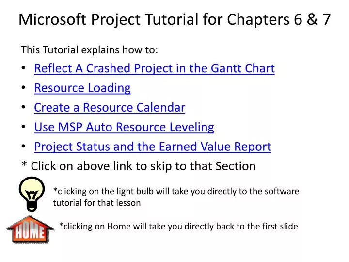 microsoft project tutorial for chapters 6 7