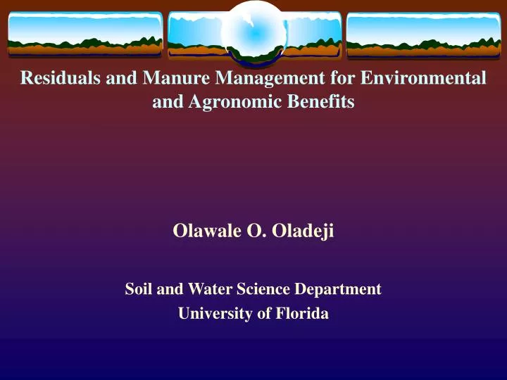 residuals and manure management for environmental and agronomic benefits