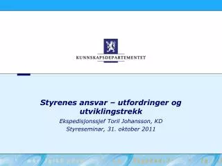 styrenes ansvar utfordringer og utviklingstrekk