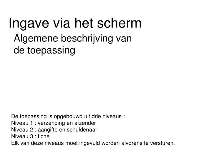 ingave via het scherm