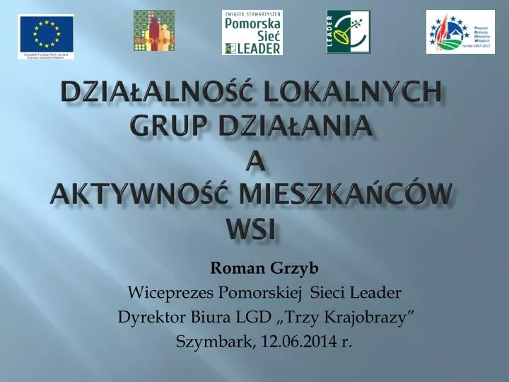 dzia alno lokalnych grup dzia ania a aktywno mieszka c w wsi