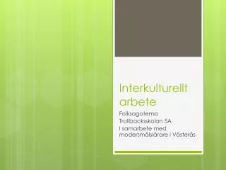 interkulturellt arbete