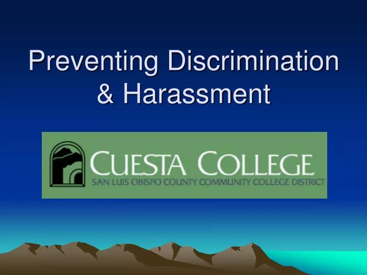 preventing discrimination harassment