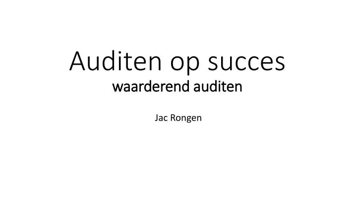 auditen op succes waarderend auditen